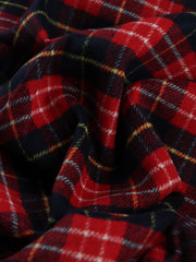 Load image into Gallery viewer, Red/Navy/Yellow Plaid Melton Double Weave Wool | By The Half Yard