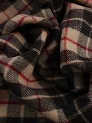 Load image into Gallery viewer, Sand/Black/Red Plaid Melton Double Weave Wool | By The Half Yard