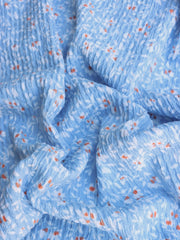 Load image into Gallery viewer, Blue Crinkle Floral Knit