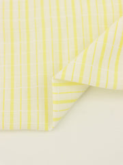 Load image into Gallery viewer, Butter & White Textured Vertical Stripe Rayon | Designer Deadstock