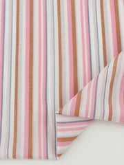 Load image into Gallery viewer, Rust/Pink/Denim Stripe Cotton Shirting | Designer Deadstock