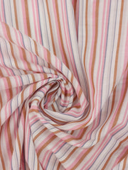 Load image into Gallery viewer, Rust/Pink/Denim Stripe Cotton Shirting | Designer Deadstock