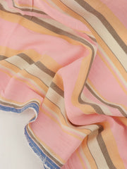 Load image into Gallery viewer, Pink/Peach/Beaver Stripe Cotton Shirting | Designer Deadstock