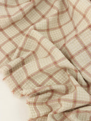 Load image into Gallery viewer, Cream & Clay Plaid Cotton Double Gauze | Designer Deadstock