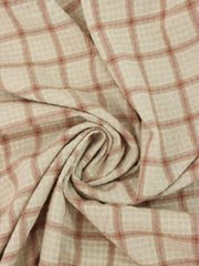 Load image into Gallery viewer, Cream & Clay Plaid Cotton Double Gauze | Designer Deadstock