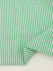 Load image into Gallery viewer, Green & White Mini Stripe Cotton Shirting | Designer Deadstock