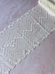 Load image into Gallery viewer, 6YD 10IN REMNANT; Ivory 6.5" Wide Stretch Lace