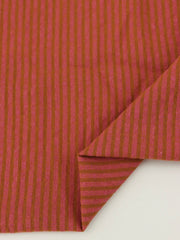 Load image into Gallery viewer, Terracotta & Camel Stripe Cotton Gauze | Designer Deadstock