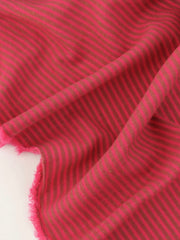 Load image into Gallery viewer, Raspberry & Brandy Stripe Cotton Gauze | Designer Deadstock