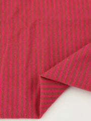 Load image into Gallery viewer, Raspberry & Brandy Stripe Cotton Gauze | Designer Deadstock