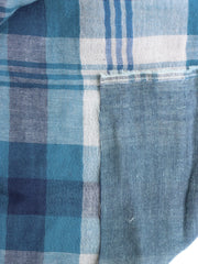 Load image into Gallery viewer, Denim & Navy Plaid Cotton Double Gauze | Designer Deadstock