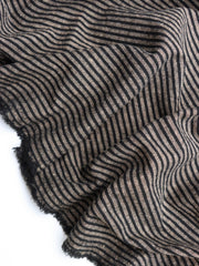 Load image into Gallery viewer, Black & Tan Stripe Cotton Gauze | Designer Deadstock