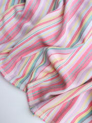 Load image into Gallery viewer, Bubblegum/Teal/Orchid Horizontal Stripe Cotton Shirting | Designer Deadstock