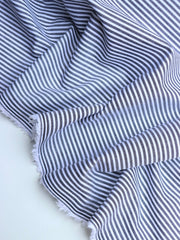Load image into Gallery viewer, Soot & White Mini 1/8" Stripe Cotton Shirting | Designer Deadstock