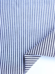 Load image into Gallery viewer, Soot & White Mini 1/8" Stripe Cotton Shirting | Designer Deadstock