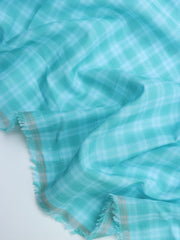 Load image into Gallery viewer, Turquoise Check Cotton Shirting | Designer Deadstock