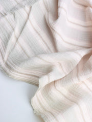 Load image into Gallery viewer, Faded Gray Stripes Cotton Double Gauze | Designer Deadstock