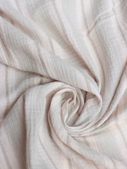 Load image into Gallery viewer, Faded Gray Stripes Cotton Double Gauze | Designer Deadstock