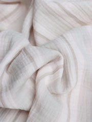 Load image into Gallery viewer, Faded Gray Stripes Cotton Double Gauze | Designer Deadstock