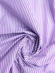 Load image into Gallery viewer, Purple & White Mini 1/8" Stripe Cotton Shirting | Designer Deadstock