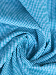 Load image into Gallery viewer, Fountain Blue & Ivory Mini Gingham Handwoven Cotton