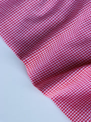 Load image into Gallery viewer, Lipstick Red & Ivory Mini Gingham Handwoven Cotton