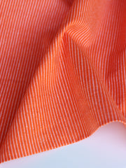 Load image into Gallery viewer, Blazing Orange & Ivory Vertical Pinstripe Handwoven Cotton