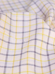 Load image into Gallery viewer, Beige/Yellow/Plum Plaid Handwoven Cotton