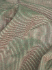 Load image into Gallery viewer, Iridescent Moss & Ivory Vertical Pinstripe Handwoven Lightweight Cotton