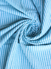 Load image into Gallery viewer, Belize Blue & Ivory Vertical Stripe Handwoven Cotton