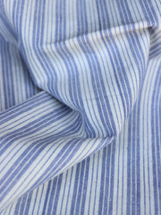 Load image into Gallery viewer, Denim & Ivory Vertical Stripe Handwoven Cotton