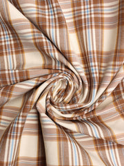 Load image into Gallery viewer, Bronze/Sky Plaid Stretch Twill