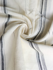 Load image into Gallery viewer, Black Vertical Stripe on Ivory Handwoven Linen