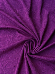 Load image into Gallery viewer, Purple Paisley Jacquard Poly Spandex | Designer Deadstock