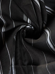 Load image into Gallery viewer, Ivory Vertical Stripe on Black Handwoven Linen
