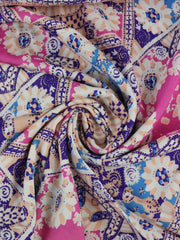 Load image into Gallery viewer, Pink Boho Square Rayon Challis