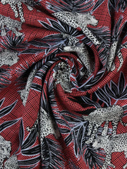 Load image into Gallery viewer, On The Prowl (Red) Rayon Challis