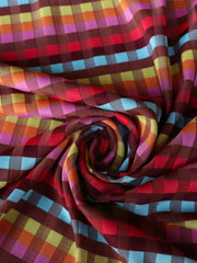 Load image into Gallery viewer, Cayenne/Red/Blue/Citrus Gingham Jacquard Activewear | Designer Deadstock