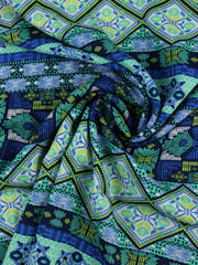 Load image into Gallery viewer, Summer In Sweden (Blue) Rayon Challis