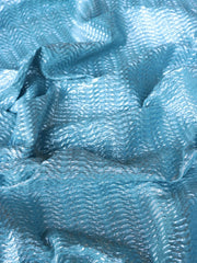 Load image into Gallery viewer, Blue Foil Pucker Wave Jacquard Activewear | Designer Deadstock
