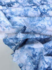 Load image into Gallery viewer, Marbled Denim Activewear Tricot | Designer Deadstock