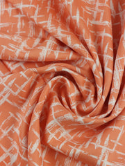 Load image into Gallery viewer, Grunge Lines on Melon Viscose Satin