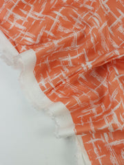 Load image into Gallery viewer, Grunge Lines on Melon Viscose Satin