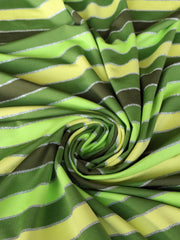 Load image into Gallery viewer, Olive/Apple/Lime/Lemon Silver Stripe Activewear Jersey | Designer Deadstock