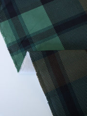 Load image into Gallery viewer, Navy/Brown/Teal 2.75" Check 10oz Cotton Canvas | Designer Deadstock