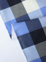 Load image into Gallery viewer, Blue 1.75" Check 10oz Cotton Canvas | Designer Deadstock