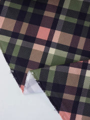 Load image into Gallery viewer, Navy/Olive/Pink Bias Plaid 10oz Cotton Canvas | Designer Deadstock