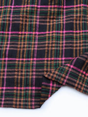 Load image into Gallery viewer, Black/Mocha/Pink/Teal Plaid Textured Cotton Blend | Designer Deadstock