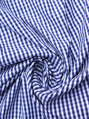 Load image into Gallery viewer, Navy Mini Gingham Cotton Shirting | Designer Deadstock (Copy)