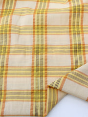 Load image into Gallery viewer, Ivory/Yellow/Pumpkin Plaid Cotton | Designer Deadstock